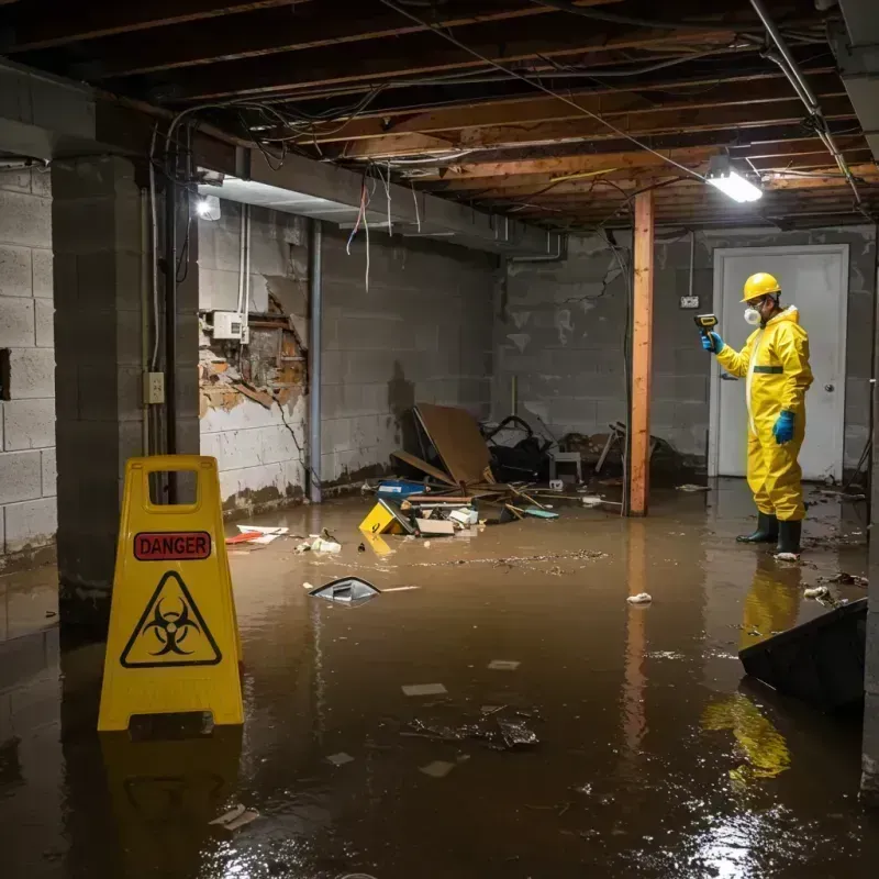 Flooded Basement Electrical Hazard in Wallis, TX Property